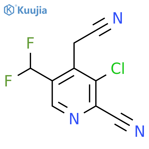 3-Chloro-2-cyano-5-(difluoromethyl)pyridine-4-acetonitrile structure