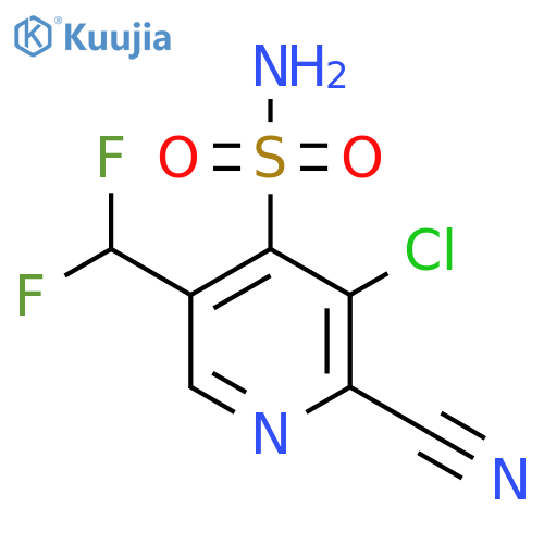 3-Chloro-2-cyano-5-(difluoromethyl)pyridine-4-sulfonamide structure