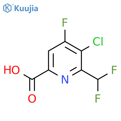 3-Chloro-2-(difluoromethyl)-4-fluoropyridine-6-carboxylic acid structure