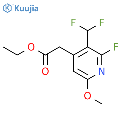 Ethyl 3-(difluoromethyl)-2-fluoro-6-methoxypyridine-4-acetate structure
