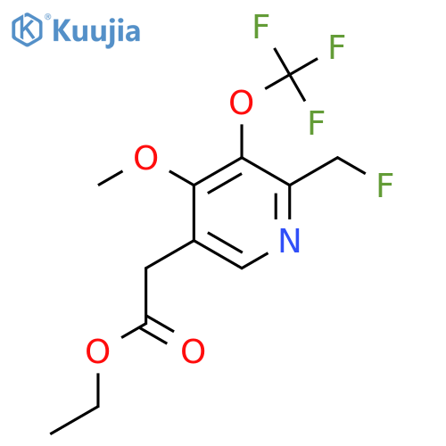 Ethyl 2-(fluoromethyl)-4-methoxy-3-(trifluoromethoxy)pyridine-5-acetate structure
