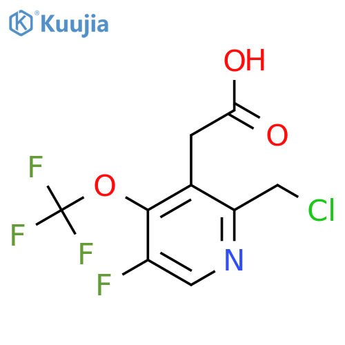 2-(Chloromethyl)-5-fluoro-4-(trifluoromethoxy)pyridine-3-acetic acid structure