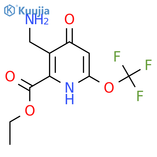 Ethyl 3-(aminomethyl)-4-hydroxy-6-(trifluoromethoxy)pyridine-2-carboxylate structure
