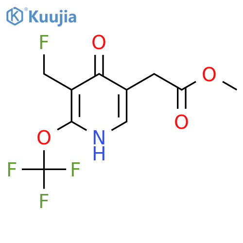 Methyl 3-(fluoromethyl)-4-hydroxy-2-(trifluoromethoxy)pyridine-5-acetate structure