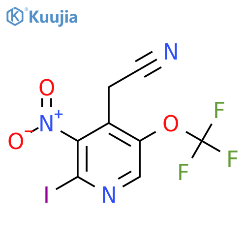 2-Iodo-3-nitro-5-(trifluoromethoxy)pyridine-4-acetonitrile structure