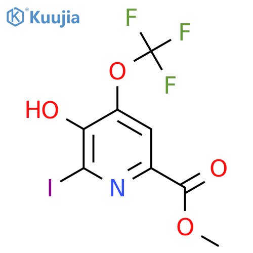 Methyl 3-hydroxy-2-iodo-4-(trifluoromethoxy)pyridine-6-carboxylate structure