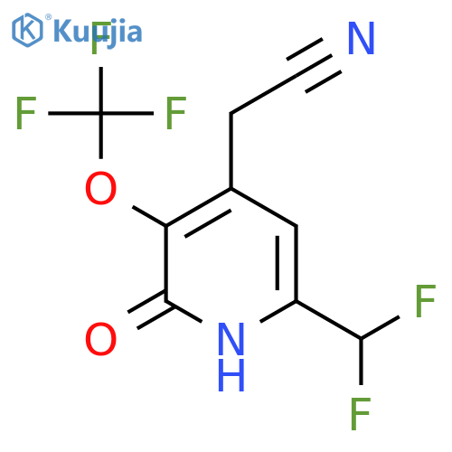 6-(Difluoromethyl)-2-hydroxy-3-(trifluoromethoxy)pyridine-4-acetonitrile structure