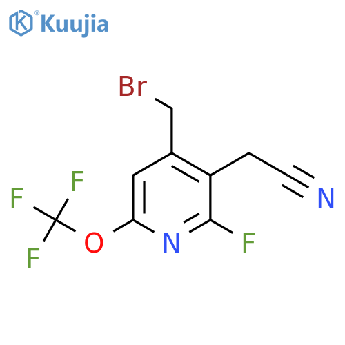 4-(Bromomethyl)-2-fluoro-6-(trifluoromethoxy)pyridine-3-acetonitrile structure