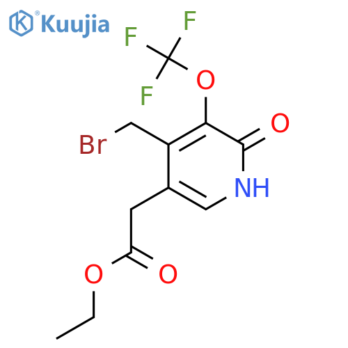 Ethyl 4-(bromomethyl)-2-hydroxy-3-(trifluoromethoxy)pyridine-5-acetate structure