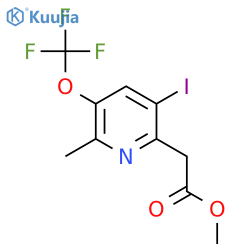 Methyl 5-iodo-2-methyl-3-(trifluoromethoxy)pyridine-6-acetate structure