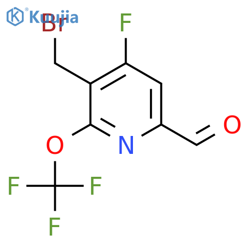 3-(Bromomethyl)-4-fluoro-2-(trifluoromethoxy)pyridine-6-carboxaldehyde structure