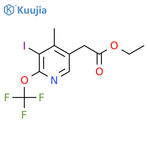 Ethyl 3-iodo-4-methyl-2-(trifluoromethoxy)pyridine-5-acetate structure