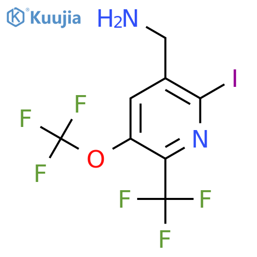 3-(Aminomethyl)-2-iodo-5-(trifluoromethoxy)-6-(trifluoromethyl)pyridine structure
