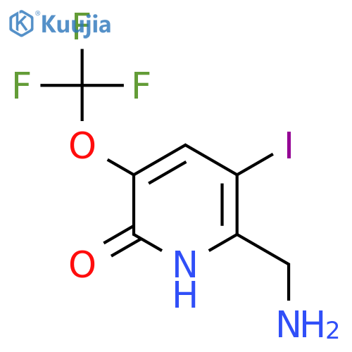 2-(Aminomethyl)-6-hydroxy-3-iodo-5-(trifluoromethoxy)pyridine structure
