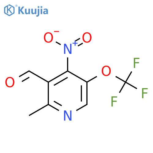 2-Methyl-4-nitro-5-(trifluoromethoxy)pyridine-3-carboxaldehyde structure