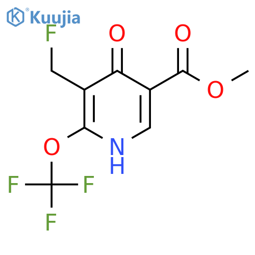 Methyl 3-(fluoromethyl)-4-hydroxy-2-(trifluoromethoxy)pyridine-5-carboxylate structure