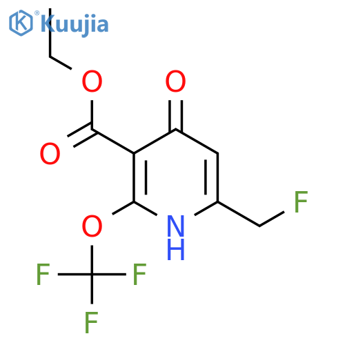 Ethyl 6-(fluoromethyl)-4-hydroxy-2-(trifluoromethoxy)pyridine-3-carboxylate structure