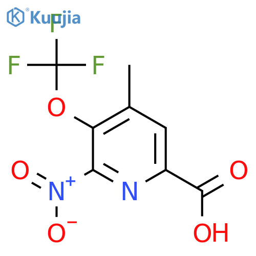 4-Methyl-2-nitro-3-(trifluoromethoxy)pyridine-6-carboxylic acid structure