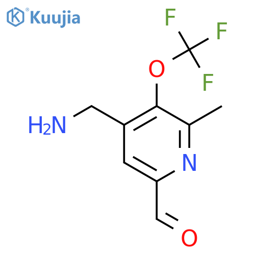 4-(Aminomethyl)-2-methyl-3-(trifluoromethoxy)pyridine-6-carboxaldehyde structure