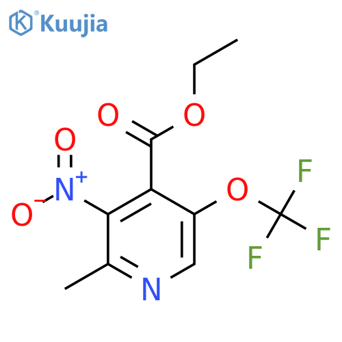 Ethyl 2-methyl-3-nitro-5-(trifluoromethoxy)pyridine-4-carboxylate structure
