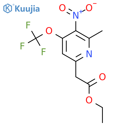 Ethyl 2-methyl-3-nitro-4-(trifluoromethoxy)pyridine-6-acetate structure