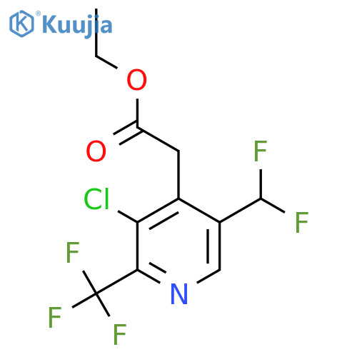 Ethyl 3-chloro-5-(difluoromethyl)-2-(trifluoromethyl)pyridine-4-acetate structure