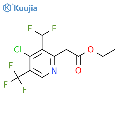 Ethyl 4-chloro-3-(difluoromethyl)-5-(trifluoromethyl)pyridine-2-acetate structure