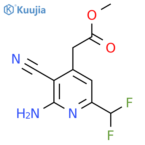 Methyl 2-amino-3-cyano-6-(difluoromethyl)pyridine-4-acetate structure