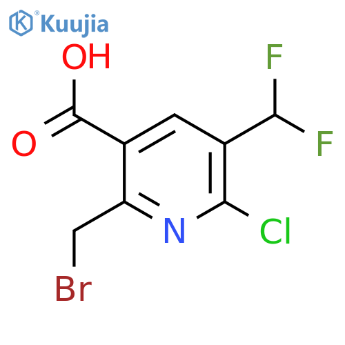 2-(Bromomethyl)-6-chloro-5-(difluoromethyl)pyridine-3-carboxylic acid structure