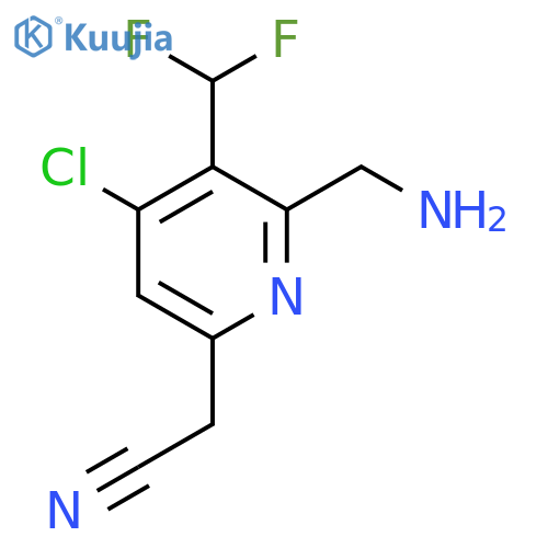 2-(Aminomethyl)-4-chloro-3-(difluoromethyl)pyridine-6-acetonitrile structure