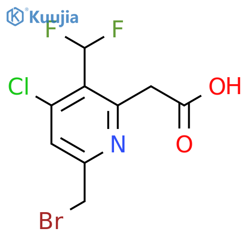 6-(Bromomethyl)-4-chloro-3-(difluoromethyl)pyridine-2-acetic acid structure