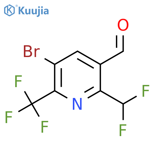 3-Bromo-6-(difluoromethyl)-2-(trifluoromethyl)pyridine-5-carboxaldehyde structure