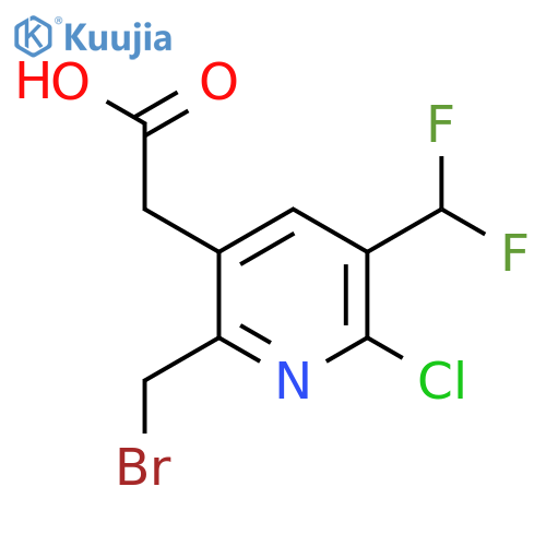 2-(Bromomethyl)-6-chloro-5-(difluoromethyl)pyridine-3-acetic acid structure