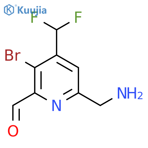 6-(Aminomethyl)-3-bromo-4-(difluoromethyl)pyridine-2-carboxaldehyde structure