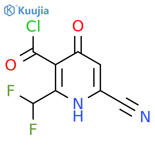 6-Cyano-2-(difluoromethyl)-4-hydroxypyridine-3-carbonyl chloride structure