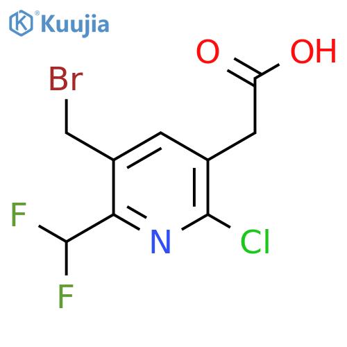3-(Bromomethyl)-6-chloro-2-(difluoromethyl)pyridine-5-acetic acid structure