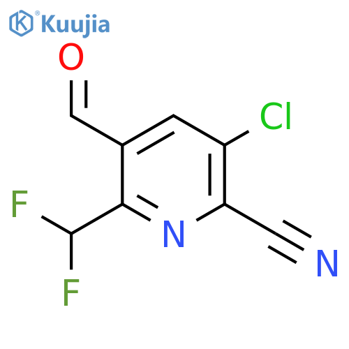 3-Chloro-2-cyano-6-(difluoromethyl)pyridine-5-carboxaldehyde structure