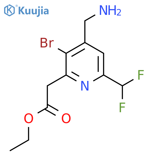 Ethyl 4-(aminomethyl)-3-bromo-6-(difluoromethyl)pyridine-2-acetate structure