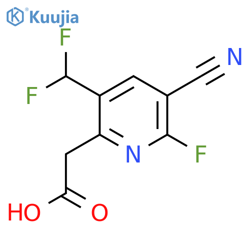 3-Cyano-5-(difluoromethyl)-2-fluoropyridine-6-acetic acid structure