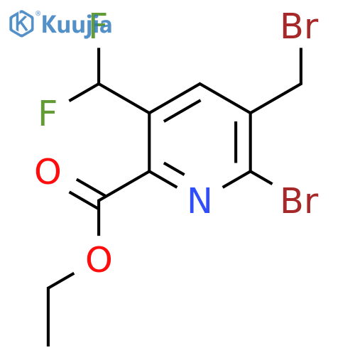 Ethyl 2-bromo-3-(bromomethyl)-5-(difluoromethyl)pyridine-6-carboxylate structure