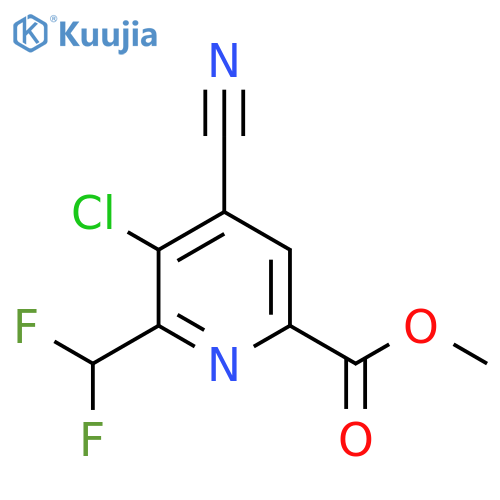 Methyl 3-chloro-4-cyano-2-(difluoromethyl)pyridine-6-carboxylate structure
