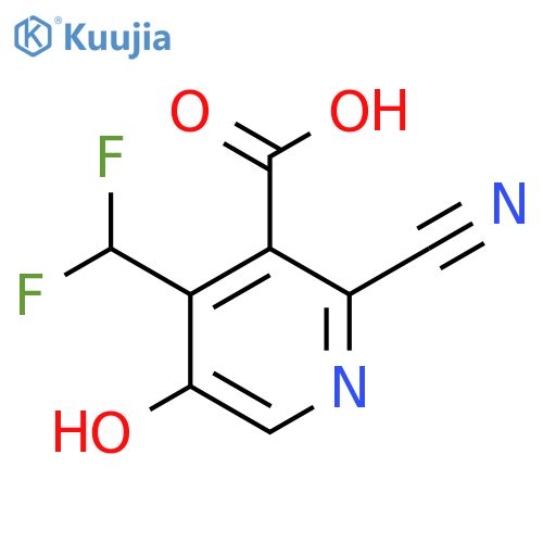 2-Cyano-4-(difluoromethyl)-5-hydroxypyridine-3-carboxylic acid structure