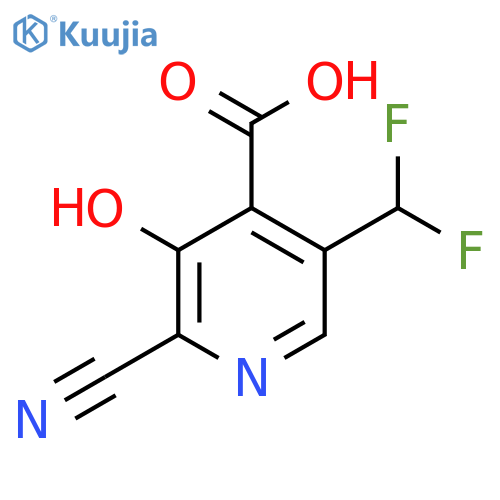 2-Cyano-5-(difluoromethyl)-3-hydroxypyridine-4-carboxylic acid structure