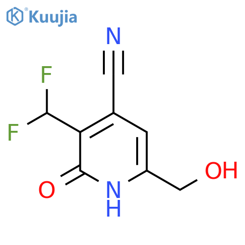 4-Cyano-3-(difluoromethyl)-2-hydroxypyridine-6-methanol structure