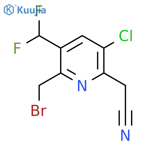 2-(Bromomethyl)-5-chloro-3-(difluoromethyl)pyridine-6-acetonitrile structure