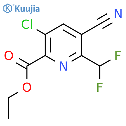 Ethyl 3-chloro-5-cyano-6-(difluoromethyl)pyridine-2-carboxylate structure