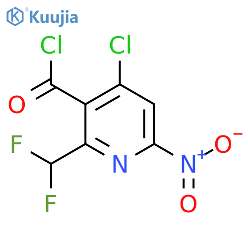 4-Chloro-2-(difluoromethyl)-6-nitropyridine-3-carbonyl chloride structure