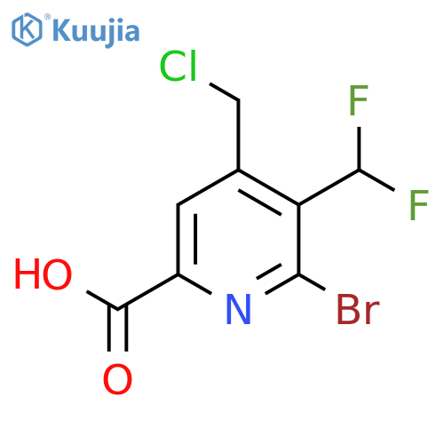 2-Bromo-4-(chloromethyl)-3-(difluoromethyl)pyridine-6-carboxylic acid structure