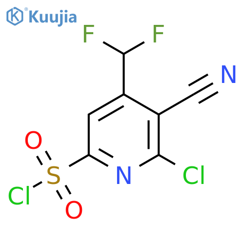 2-Chloro-3-cyano-4-(difluoromethyl)pyridine-6-sulfonyl chloride structure