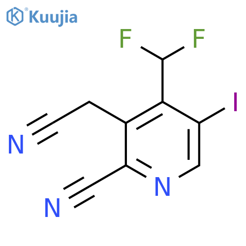 2-Cyano-4-(difluoromethyl)-5-iodopyridine-3-acetonitrile structure
